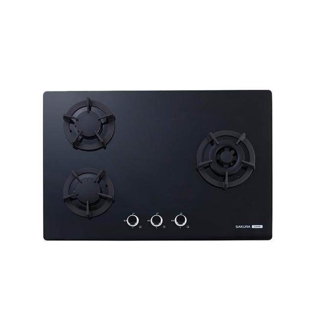 【SAKURA 櫻花】三口大面板易清玻璃檯面爐黑色 G-2633GB LPG/NG1 含基本安裝