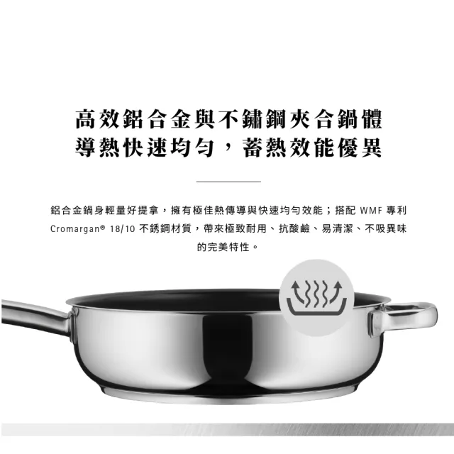 【WMF】Durado 陶瓷不沾平底鍋 24cm +Belmonte 高身湯鍋 16cm 1.9L