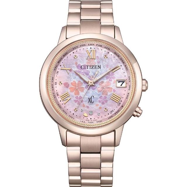 【CITIZEN 星辰】xC30週年 Hebe田馥甄 廣告配戴款 花曜日 光動能電波腕錶 禮物 CB1135-52N