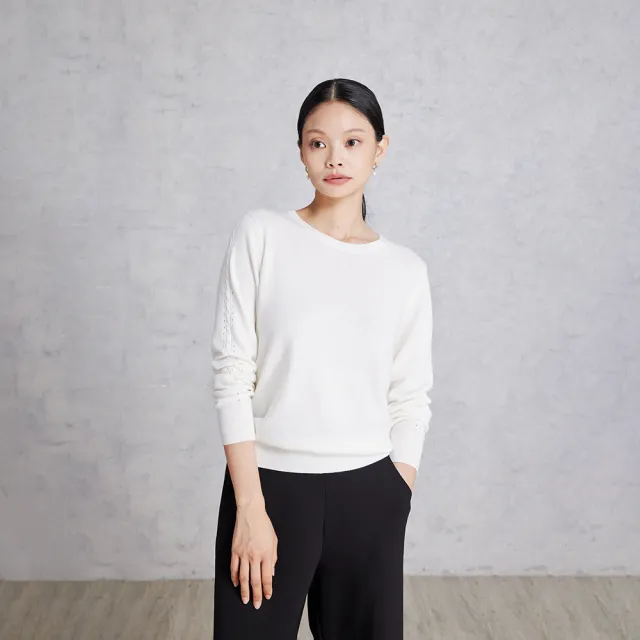【giordano ladies】25FW 袖子鏤空織花針織衫(02355544)