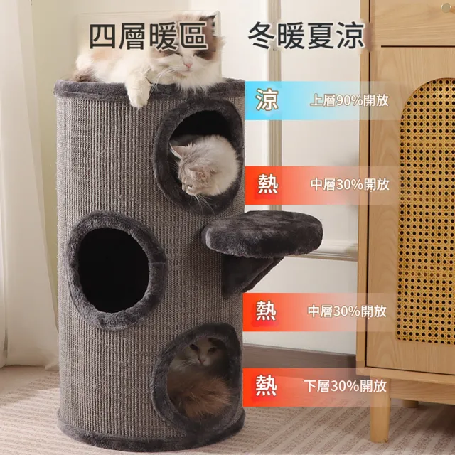 【IPSKY】多功能貓爬架 劍麻貓抓桶 樹洞貓窩 小戶型不佔地 貓咪睡窩 貓抓柱 貓爬桶 貓屋 貓跳台 貓別墅