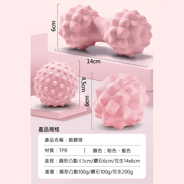 【X-BIKE】花生款 TPR健身筋膜球 放鬆全身肌肉 隨時隨地 享受舒適按摩