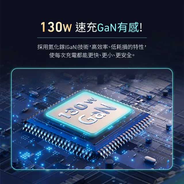 【FAMMIX 菲米斯】PD快充 130W GaN 3插5埠桌面充電器－黑色(防火延長線/筆電快充/獨立迴路/過載防護)