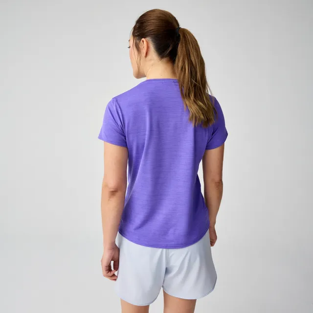 【BROOKS】女 Luxe 短袖上衣 紫羅蘭花灰 (221659559)