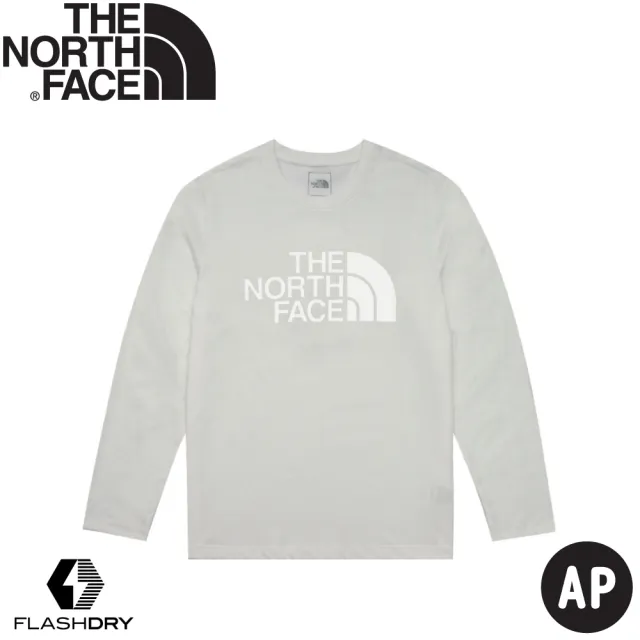 【The North Face】男 吸濕排汗長袖T恤 AP《灰》8AMJ/排汗T/排汗衫/圓領長袖/長T/運動衫