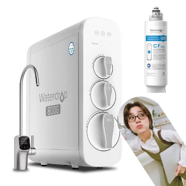 【Waterdrop】櫥下型 G3P800 RO逆滲透無桶直輸UVC生飲淨水器(智慧龍頭/純水機/直出式RO機)