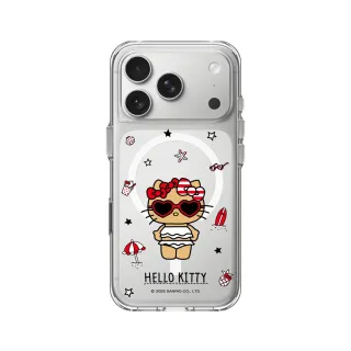 【RHINOSHIELD 犀牛盾】iPhone 14/15/16/17系列 Clear 透明防摔磁吸手機殼/愛心墨鏡(Hello Kitty)