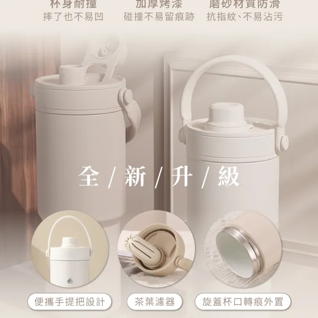 【Beroso 倍麗森】買一送一 升級款不鏽鋼內陶瓷保溫環保手提杯735ml(郊遊/禮物/隨行杯/露營/陶瓷/保溫保冰)