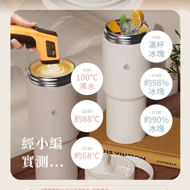 【Beroso 倍麗森】兩入組升級款不鏽鋼內陶瓷保溫環保手提杯735ml(郊遊/雙層/隨行杯//露營)