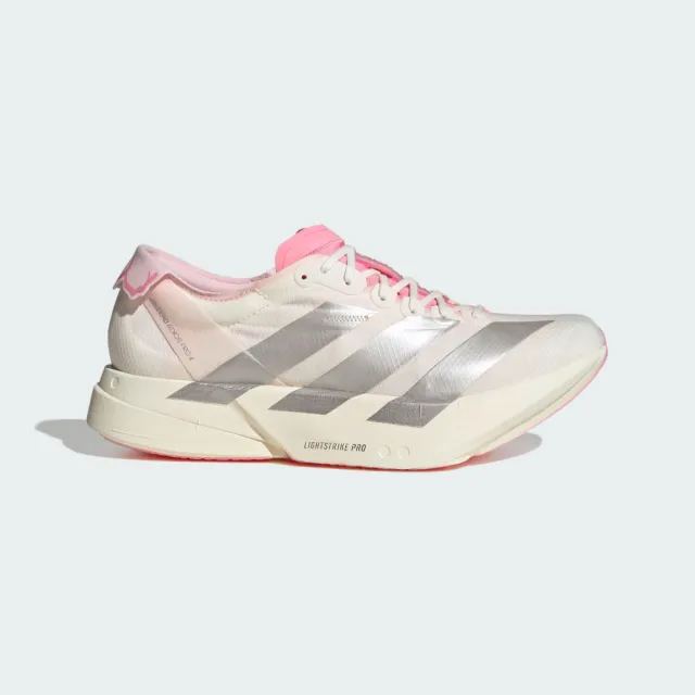 【adidas 愛迪達】ADIZERO ADIOS PRO 4 跑鞋(JQ4445 男鞋 跑鞋 輕量 慢跑鞋 櫻花主題配色)