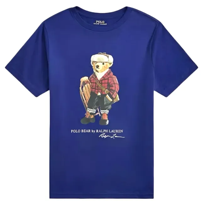【RALPH LAUREN】青年款 經典小熊 圓領短T 深藍色(POLO polo RL rl Ralph Lauren 女生可穿)