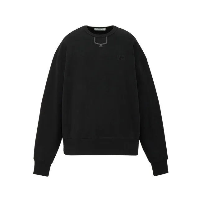 【Onitsuka Tiger】鬼塚虎-LOGO 小標黑色寬鬆長袖上衣(2183B601-001)