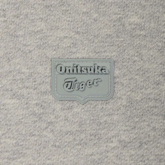 【Onitsuka Tiger】鬼塚虎-LOGO 小標灰色寬鬆長袖上衣(2183B601-020)