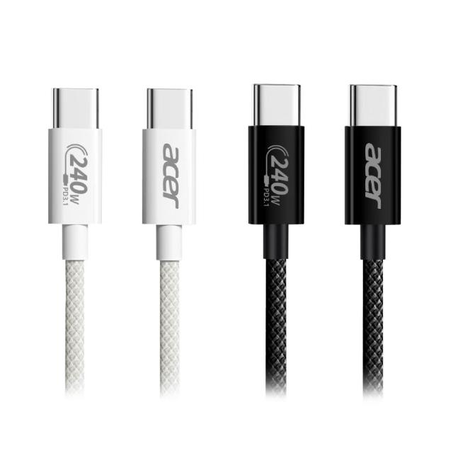 【Acer 宏碁】Type-C to Type-C PD 240W 2M 快速充電傳輸線  (採用USB IF TID認證插頭與芯片)