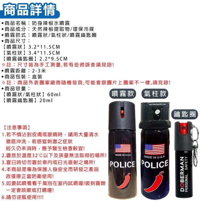 【拼創生活】20ML鑰匙款防狼噴霧三入組(防身噴霧 辣椒水 防身 防狼 保全 求救 催淚器)