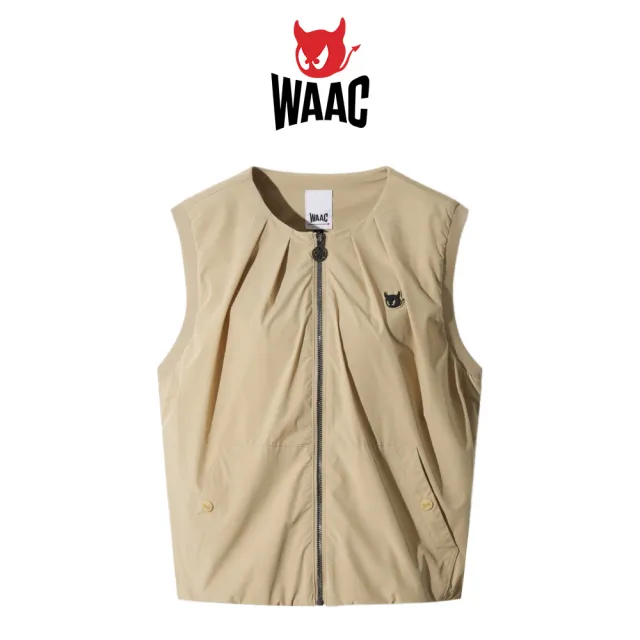 【WAAC】KNIT HYBRID VEST 女士 針織背心外套(WWVAA25604-BEX)