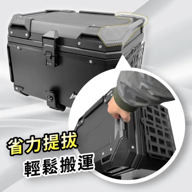 【Astutain】阿斯圖坦 45L 密碼鎖+側掛板 塑合金車尾箱 機車後箱 機車後備箱 機車置物箱 機車行李箱