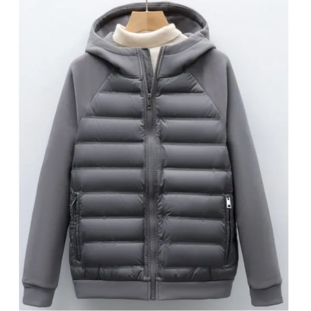 【巴黎精品】頂級真羽絨外套90%鴨絨羽絨衣秋冬(休閒拼接女外套5色n1lw19)