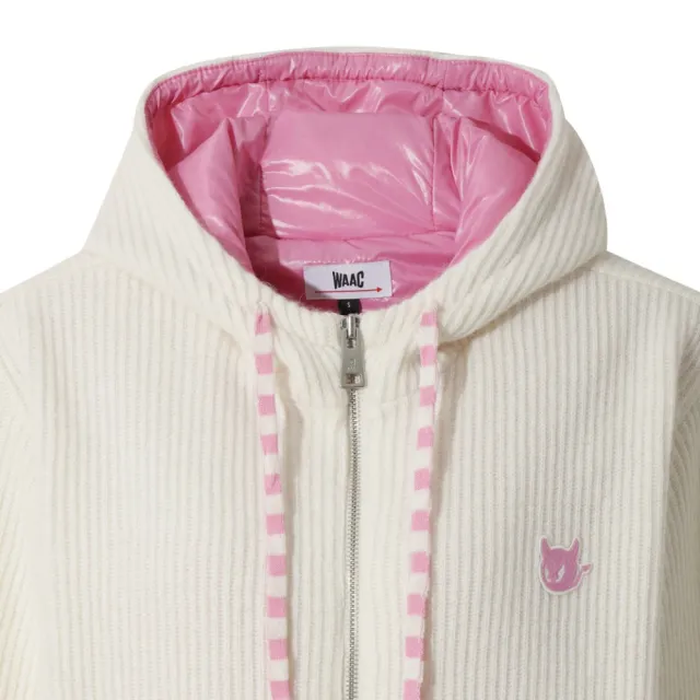 【WAAC】FULL ZIP KNIT HOODIE JACKET 女士 針織連帽外套(WWWAW25806-IVX)