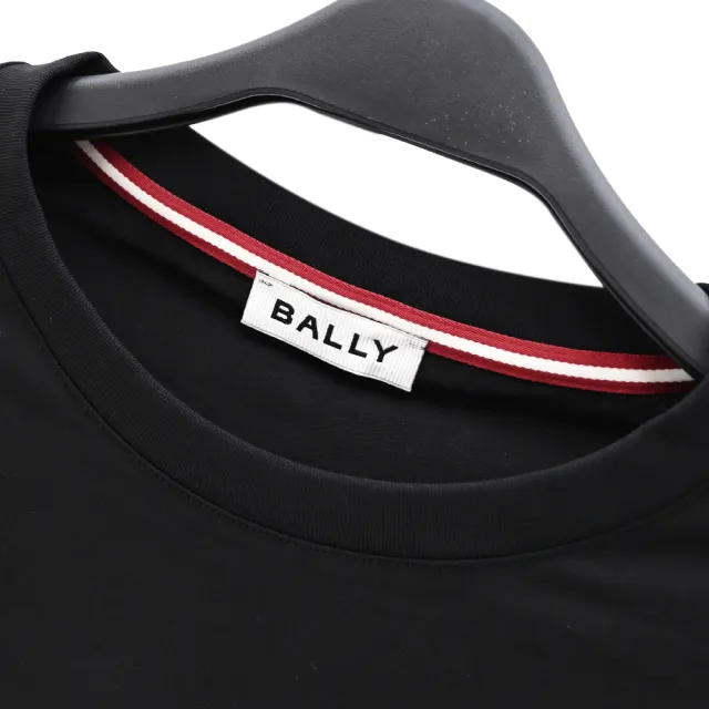 【BALLY】簡約經典LOGO素雅時尚極簡棉質短T恤(黑)