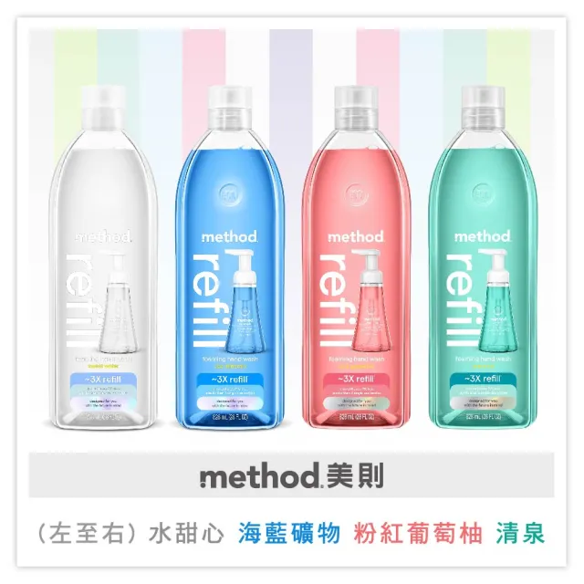 【method 美則】泡沫洗手露罐300ml+補充瓶828ml超值組(抗菌洗手慕斯 洗手液)