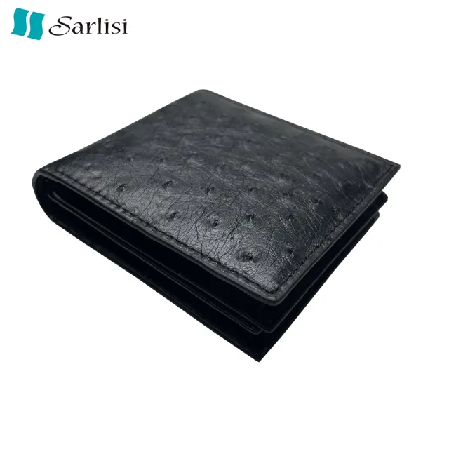 【Sarlisi】雙11 Sarlisi 2026鴕鳥皮短夾2折錢包短款真皮皮夾鴕鳥皮雙折皮夾