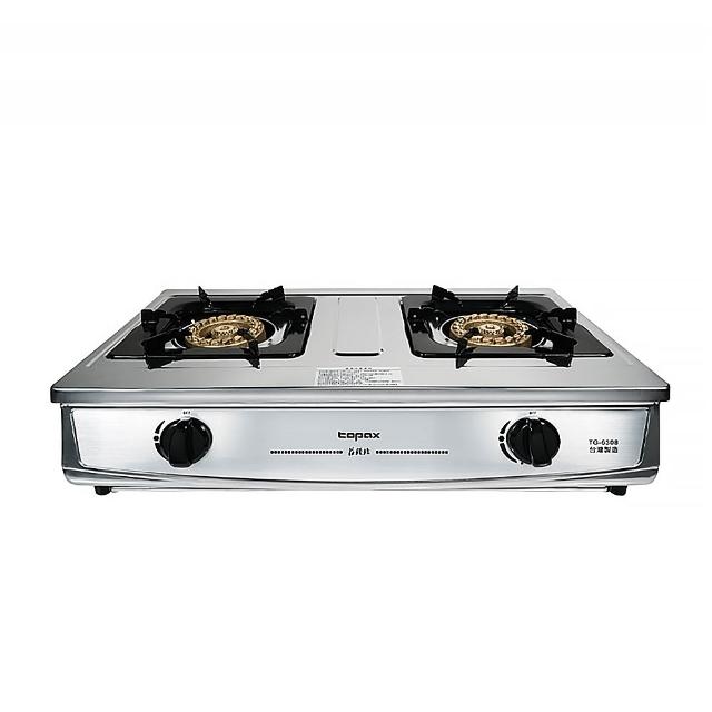 【莊頭北】二口一級 銅爐頭不鏽鋼面板台爐 TG-6308 LPG/NG1 含基本安裝