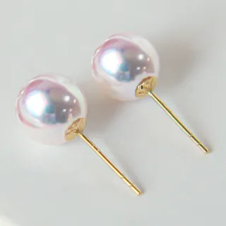 【La Corser】7-7.5mm 日本天女 Akoya 天然海水珍珠耳釘 18K黃金設計 強光珍珠 空姐耳環耳飾