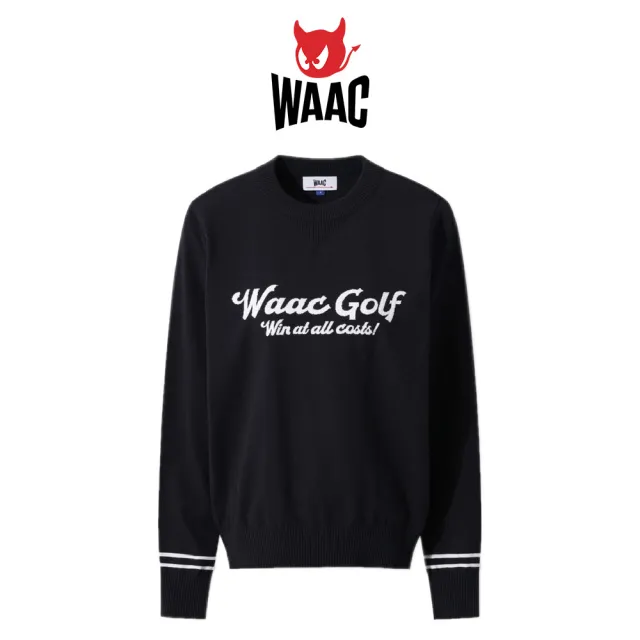 【WAAC】ATHLETIC LOGO SWEATER 女士 針織圓領長袖上衣(WLWAA25502-NYD)