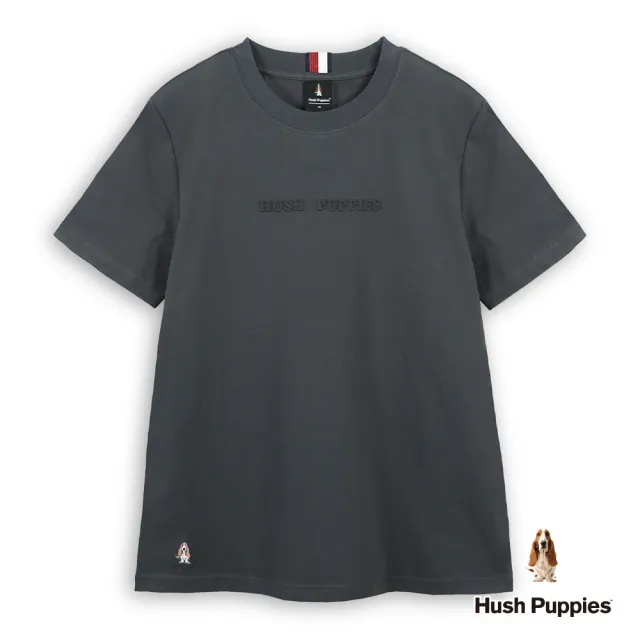 【Hush Puppies】男裝 T恤 素色HP刺繡小狗T恤 (深灰 / 63111205)