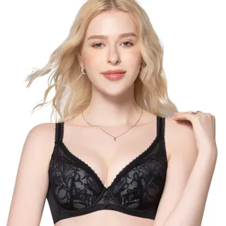 【Swear 思薇爾】Hold波Bra系列C-H罩背心型蕾絲包覆大罩女內衣(黑色)