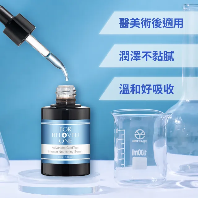 【For Beloved One 寵愛之名】黃金藍銅玻尿酸保濕精華30ml買一送一