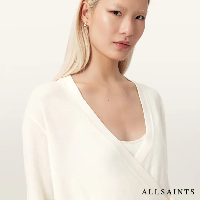 【ALLSAINTS】LUCILLE 兩件式不對稱百褶洋裝-白 W215DE(寬鬆版型)