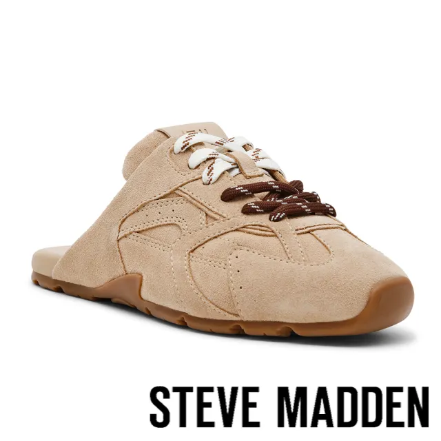 【steve madden】麂皮雙鞋帶前包拖鞋 ASIEL-MULE(棕色)