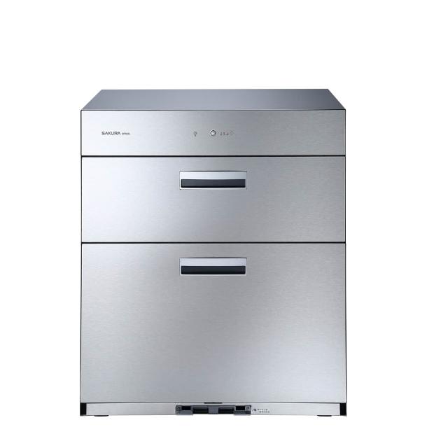 【SAKURA 櫻花】60cm臭氧殺菌雙層抽屜高70cm全平面不鏽鋼指紋面板落地式烘碗機 Q-7692L 含基本安裝