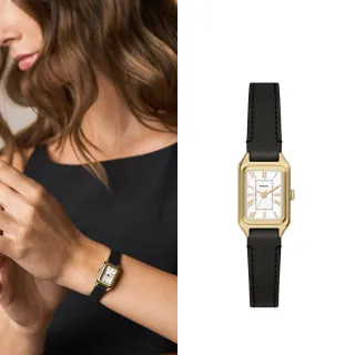 【FOSSIL】Raquel 復古年華羅馬數字女錶 黑色真皮錶帶 26MM ES5470