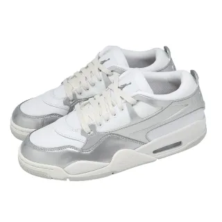 【NIKE 耐吉】休閒鞋 W Air Jordan 4 RM 女鞋 男鞋 白 銀 喬丹 復古  HV5972-101