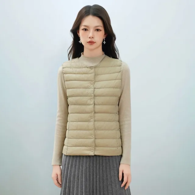【巴黎精品】頂級真羽絨背心90%鴨絨羽絨衣秋冬(圓領V領女外套12色n1lw4)