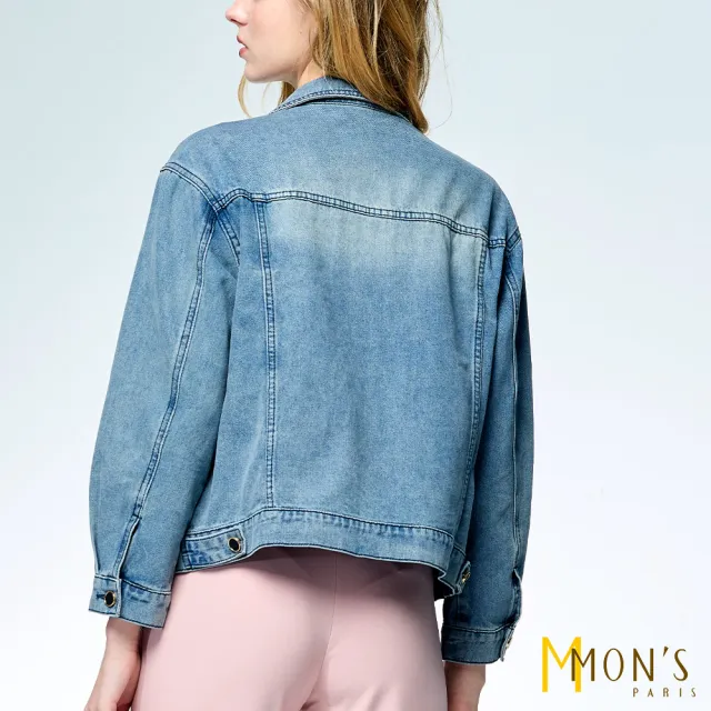 【MON’S】亮片花朵牛仔外套(直)