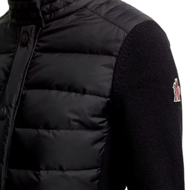【MONCLER】女款 前襟羽絨羊毛拼接外套-黑色(3號USA-L)