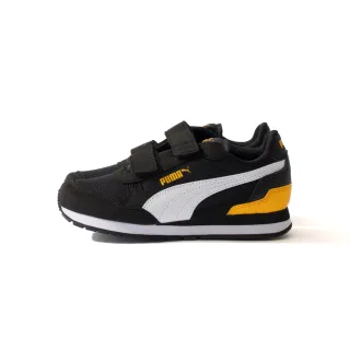 【PUMA】ST Runner v4 Mesh V PS 中童 童鞋 黑白黃色 運動 魔鬼氈 休閒鞋 39987703
