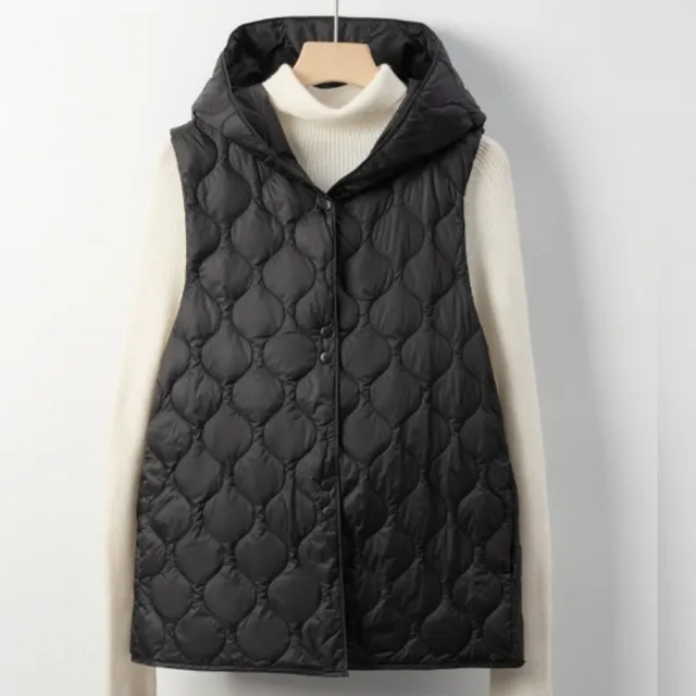 【巴黎精品】頂級真羽絨背心90%鴨絨羽絨衣秋冬(連帽薄款女外套3色n1lw23)