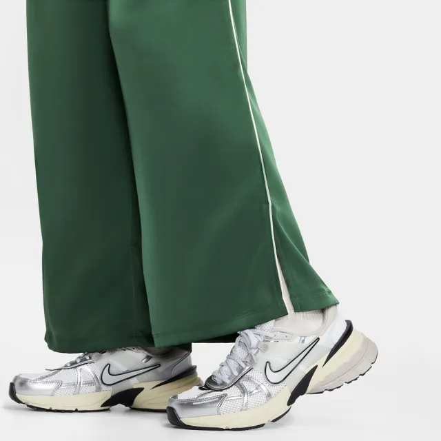【NIKE 耐吉】長褲 女 運動褲 寬鬆 緞面 AS W NSW OFFLN WVN STN PANT 綠 IH1327-323