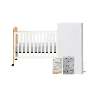 【LEVANA】rovo三合一嬰兒床+高密度支撐棉床墊+美國純棉床包+保潔床包(嬰兒床/成長床/多功能床)