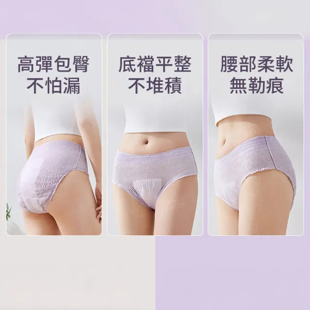 【Purcotton】全棉時代 100%純棉褲型衛生棉 M-L 2片*3包組(奈絲公主系列/100%美國棉)