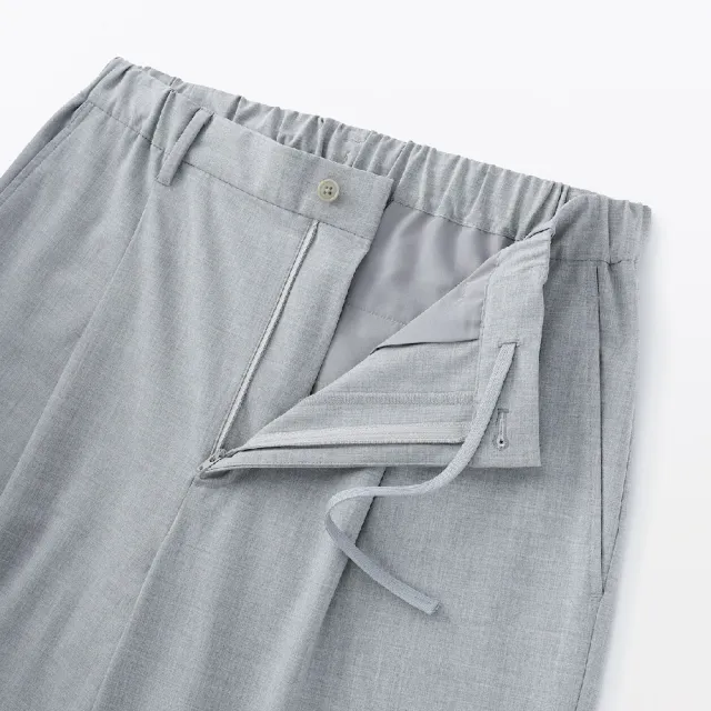 【MUJI 無印良品】男速乾打褶寬版褲(灰色/墨灰/黑色/灰棕)