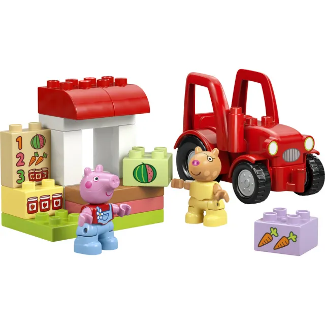 【LEGO 樂高】得寶系列 10468 拖拉機和市集(佩佩豬 學習遊戲 幼兒玩具 積木)