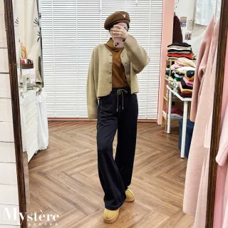 【my stere 我的時尚秘境】雙11 愛心金釦短版羊毛開襟上衣 奶茶色 羊毛衣 羊毛衫 羊毛開襟外套