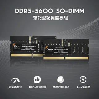 【DATO 達多】DDR5 5600 16GB 筆記型記憶體(DT16G5DS56)
