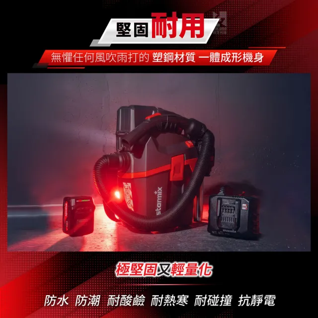 【Starmix 吸特樂】基本款無線型氣壓式清潔乾溼吹三用吸塵器 無電池和充電器(SMART L 18V)